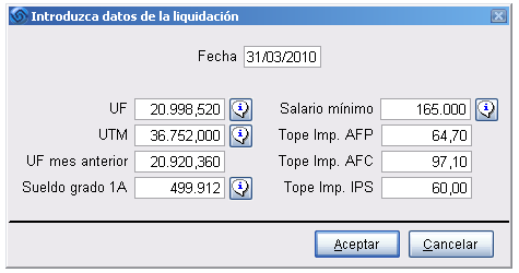 Datos Liquidación DL 889