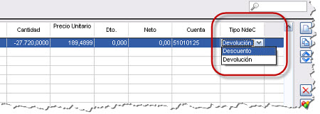 Tipo de Nota de Crédito