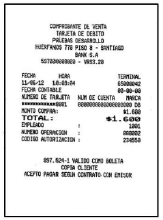 Comprobante de Transbank válido como boleta