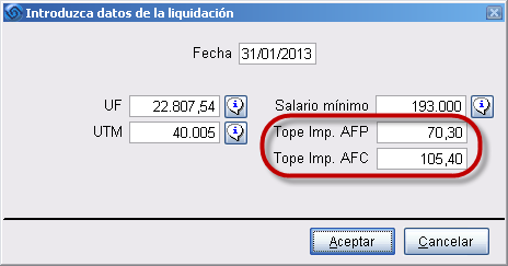 Topes Imponibles 2013