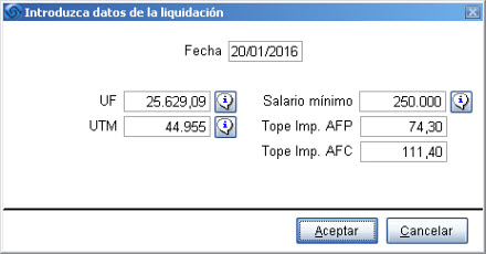Datos liquidacion enero 2016