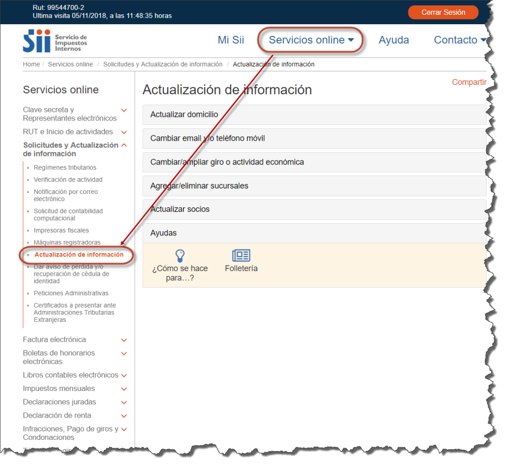 Actualizar Códigos SII